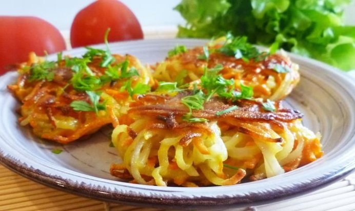 Картофельно-морковные оладьи
