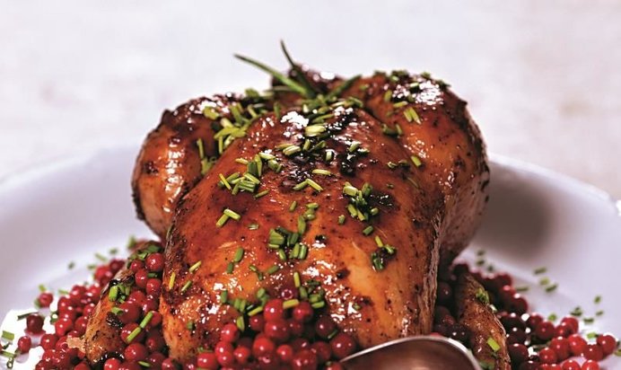 Курица, глазированная виски