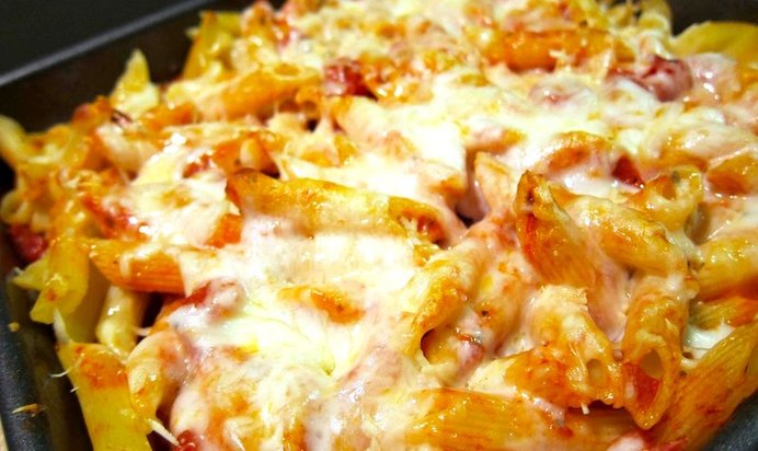 Макаронная запеканка с курицей