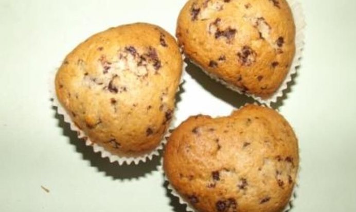 Постные банановые маффины с шоколадом