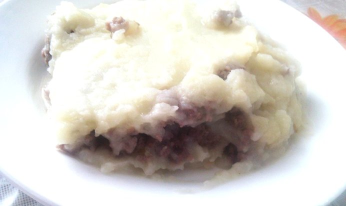 Запеканка картофельная с куриным и говяжьим фаршем