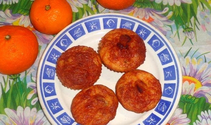 Кексы с сырно-мясной начинкой