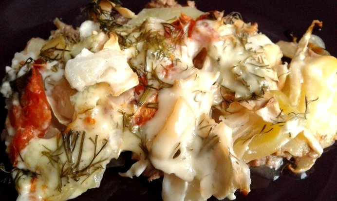 Запеканка с фаршем и капустой