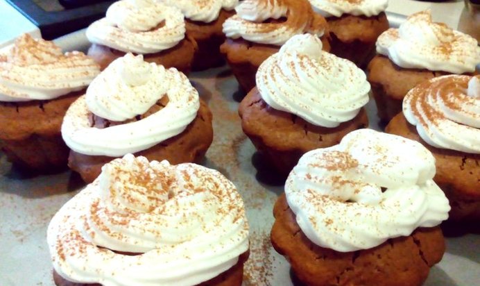 Маффины с корицей, изюмом и орехами