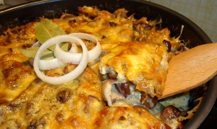 Запеканка грибная