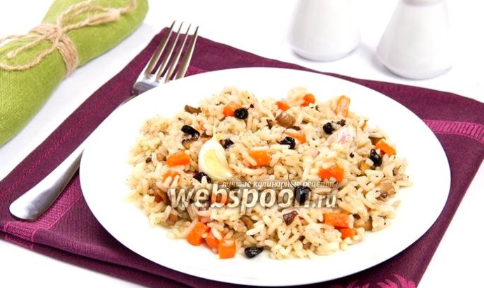 Плов с шампиньонами