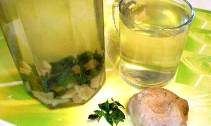 Имбирный напиток с мятой и мёдом