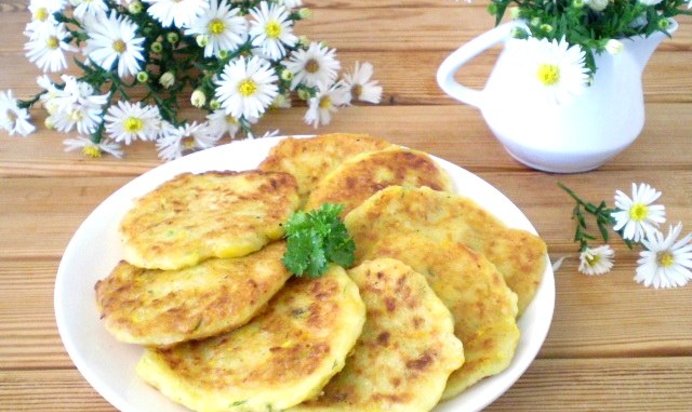 Оладьи из тыквы и кабачков