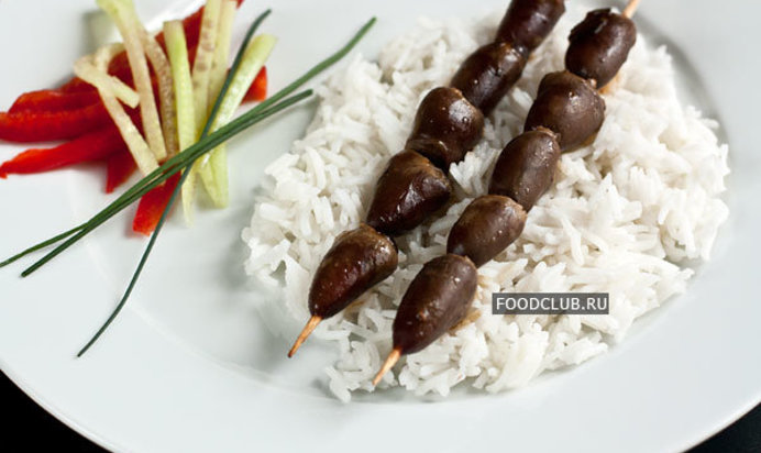 Шашлычки из куриных сердечек