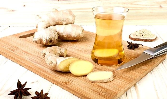 Зеленый чай с корнем имбиря