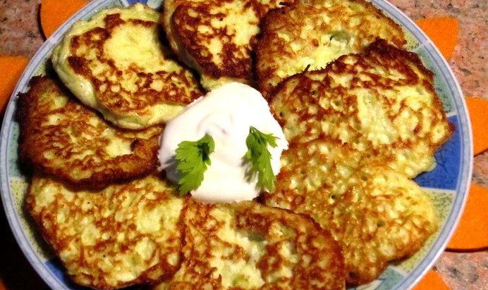 Оладьи из кабачков с творогом