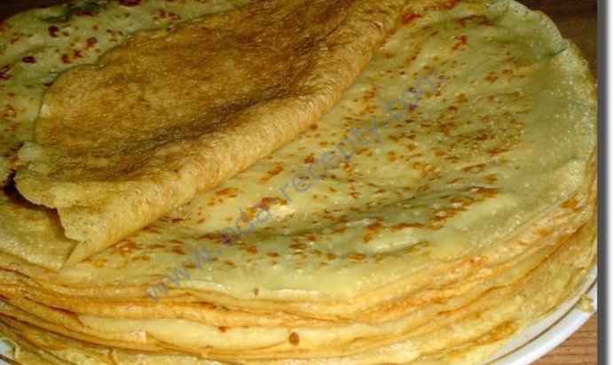 Ажурные тонкие блины на молоке и кефире