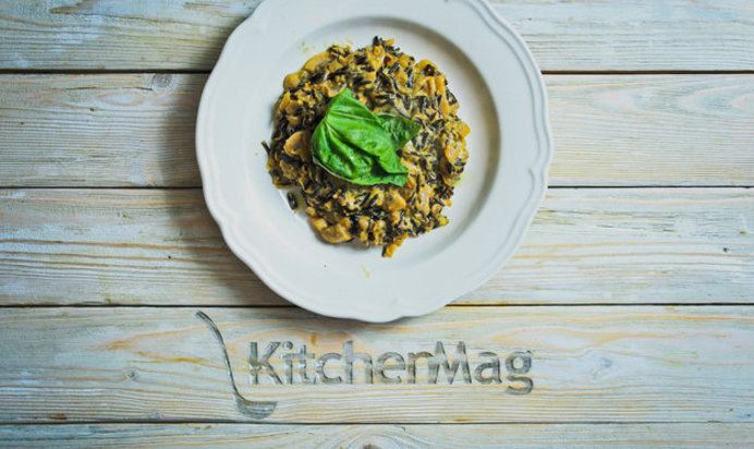 Ризотто из дикого риса с пюре из тыквы