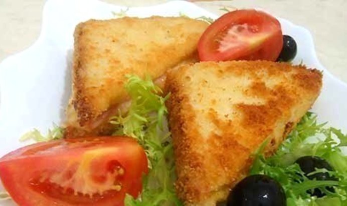 Гренки с ветчиной