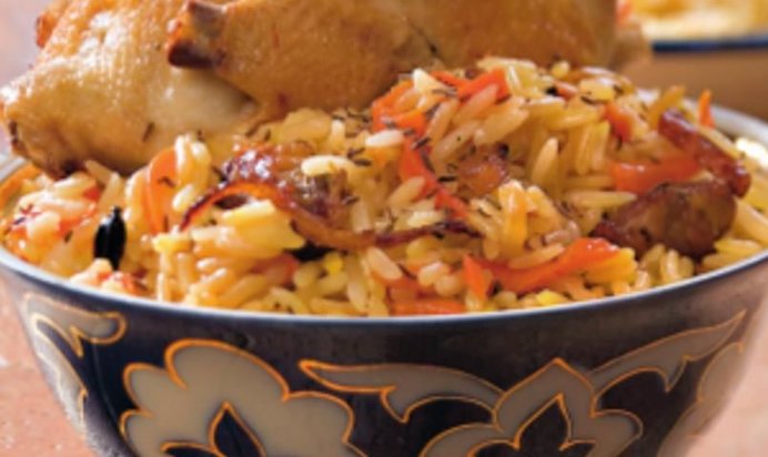 Плов с фаршированными перепелками