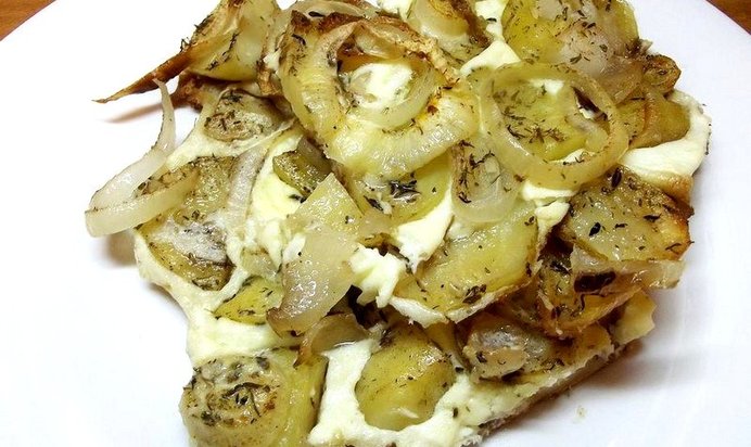 Картофель с омлетом