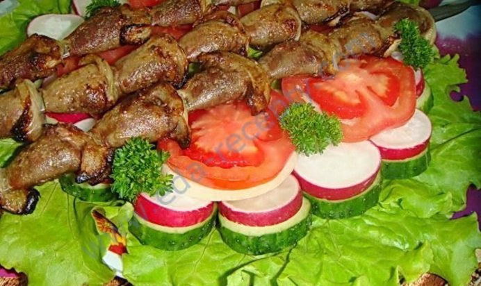 Шашлык из куриных сердечек