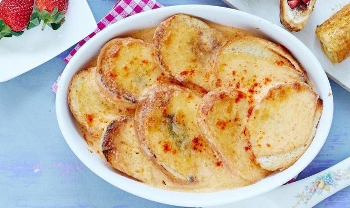 Гренки с топленым сыром