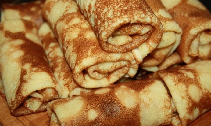 Блинчики с рубленой курицей