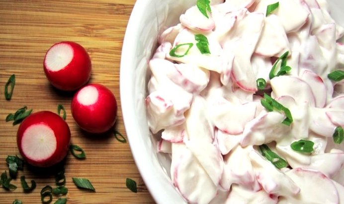 Редиска со сметаной