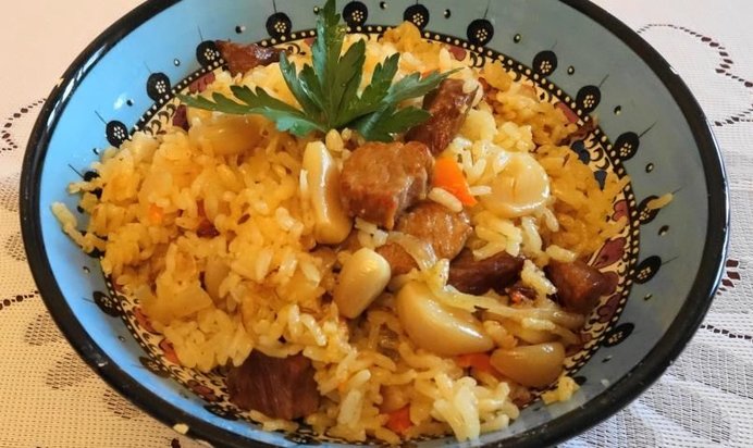 Плов с чесноком