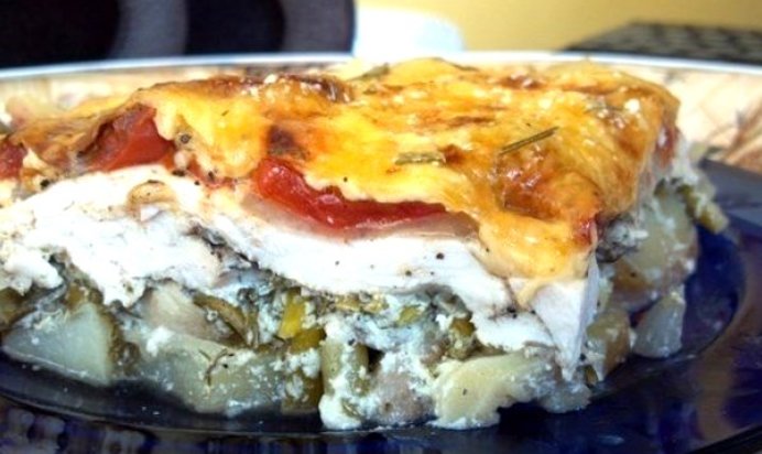 Куриная запеканка с картофелем и грибами «по-французски»