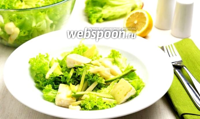 Салат с сыром камамбер и грушей