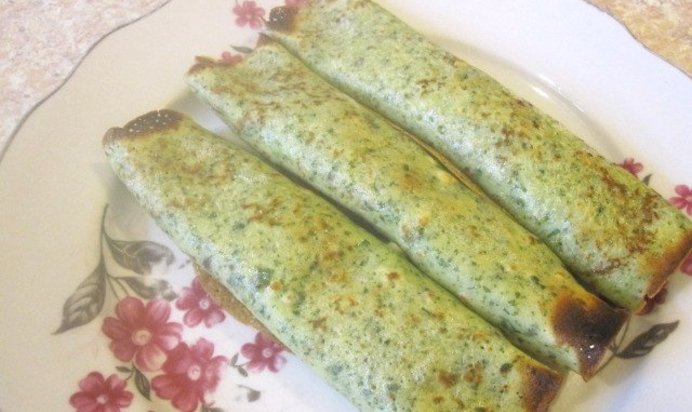 Блинчики, фаршированные ветчиной и сыром