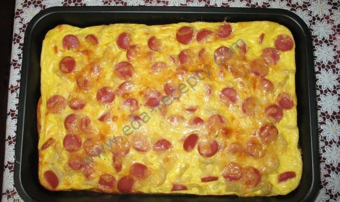 Запеканка с сосисками