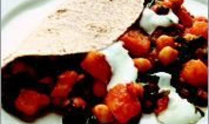 Пряные овощи в лепешке