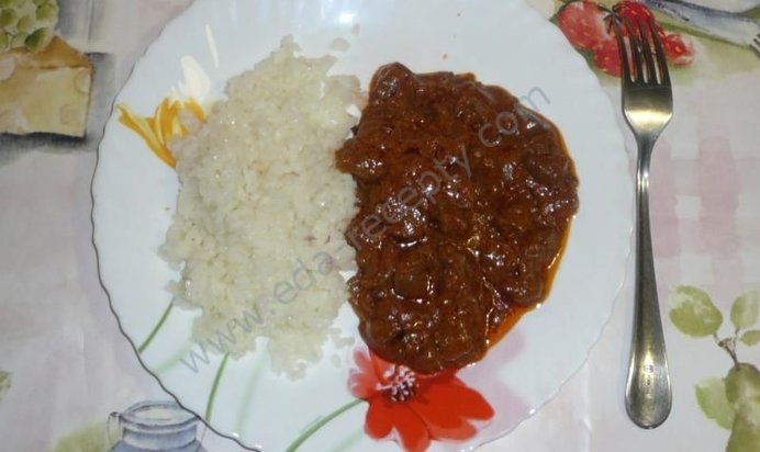 Гуляш из печени с подливкой