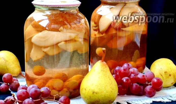 Компот из груш и винограда