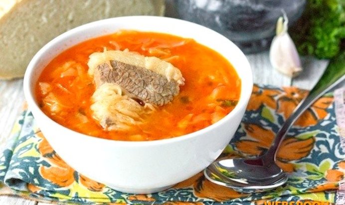 Щи с говядиной