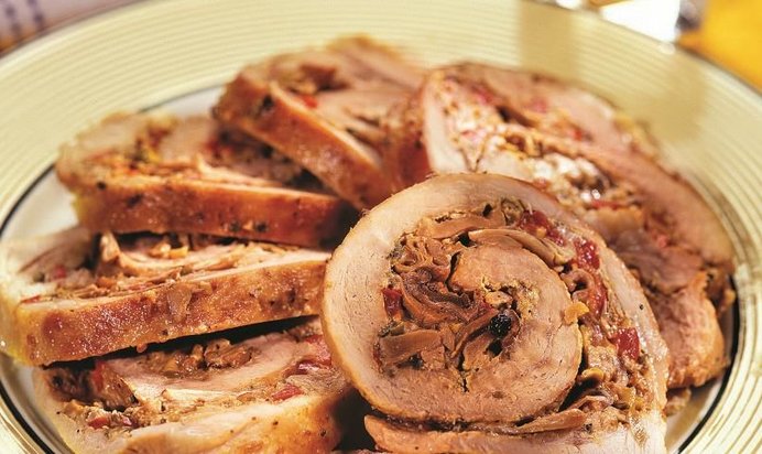 Свиной рулет с грибами