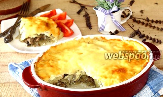 Запеканка из картофеля с мясом и грибами