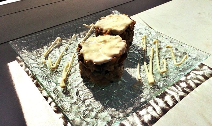 Ризотто с шампиньонами и сливочным соусом