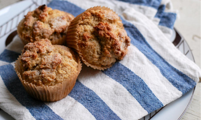 Банановые маффины из цельнозерновой муки