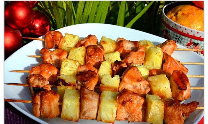 Куриный шашлык с ананасом