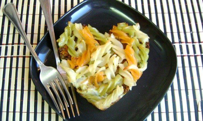 Запеканка из макарон и куриной печени