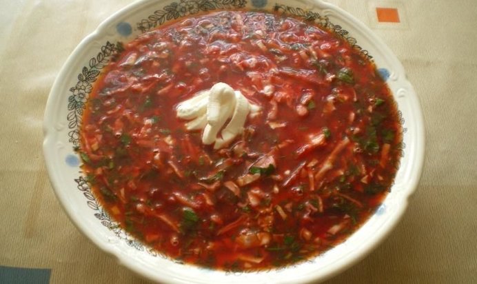 Украинский борщ со свининой и галушками