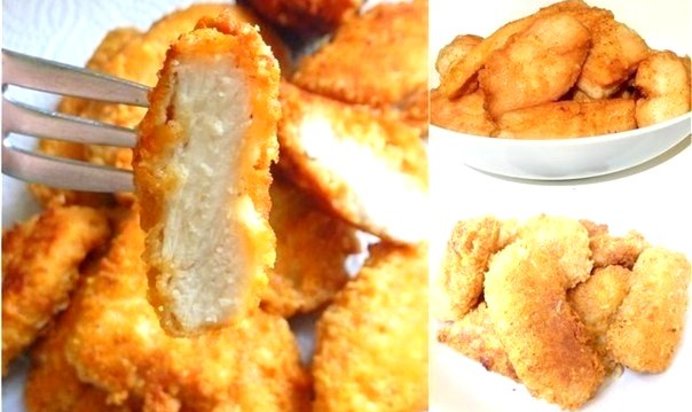 Жареная куриная грудка под соусом бешамель