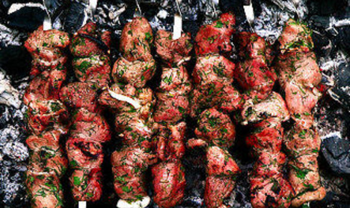 Шашлык из свинины в соевом соусе