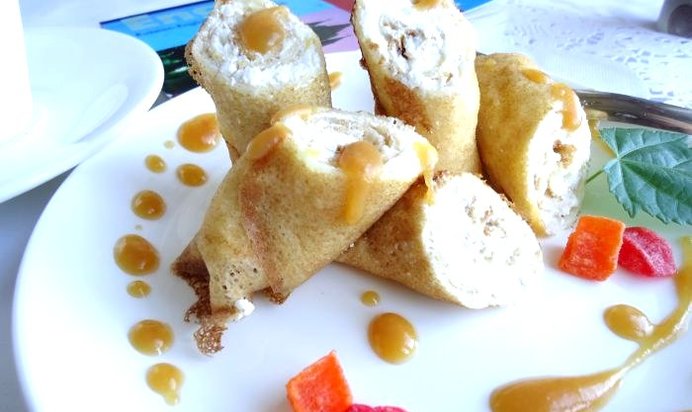 Блины с творогом