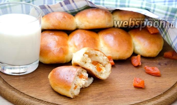 Духовые пирожки с творогом и курагой, в хлебопечке