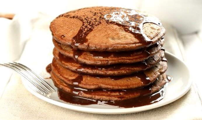 Овсяные оладьи с арахисовой пастой