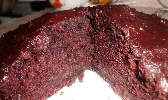 Шоколадный кекс с кремом