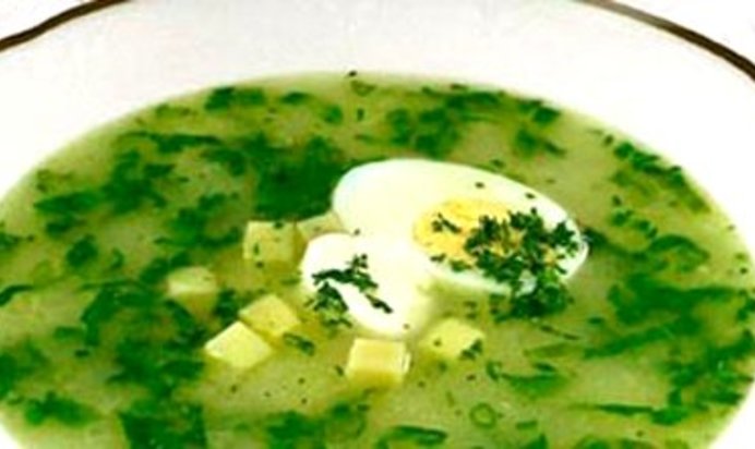 Щи из щавеля с яйцом
