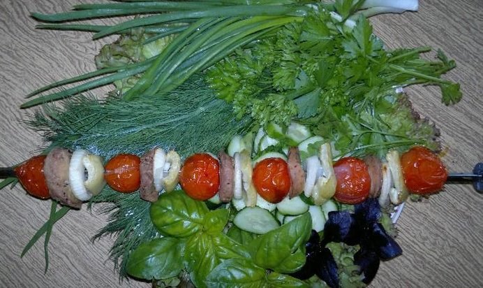 Шашлык из бычьих яиц в духовке