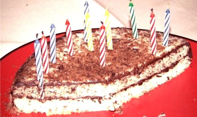 Торт с шоколадным и сметанным кремами