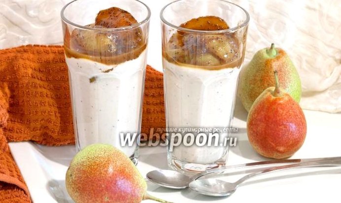 Творожный смузи с грушами и маком